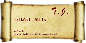Töltési Júlia névjegykártya